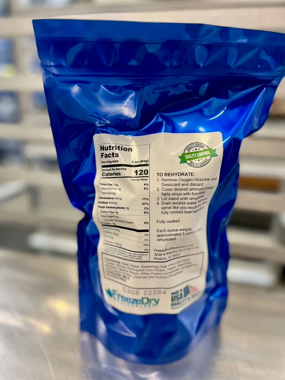 Freeze Dried Fully Cooked Beef Fajita Strips - Image 3