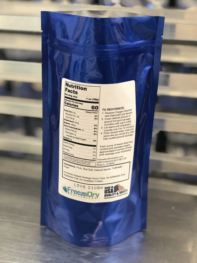 Freeze Dried Fully Cooked Ground Hot Pork Sausage - Image 3