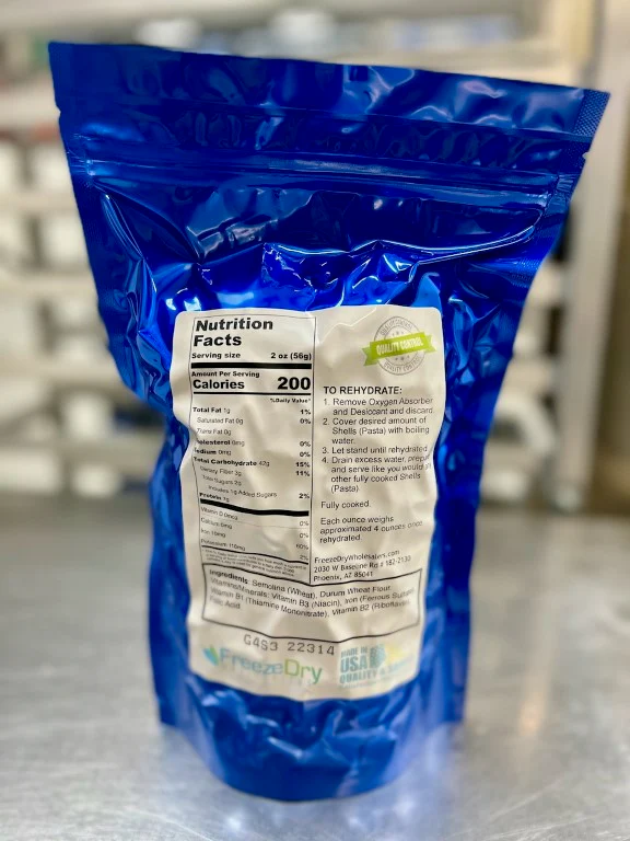 Freeze Dried Fully Cooked Pasta Shells - Image 3