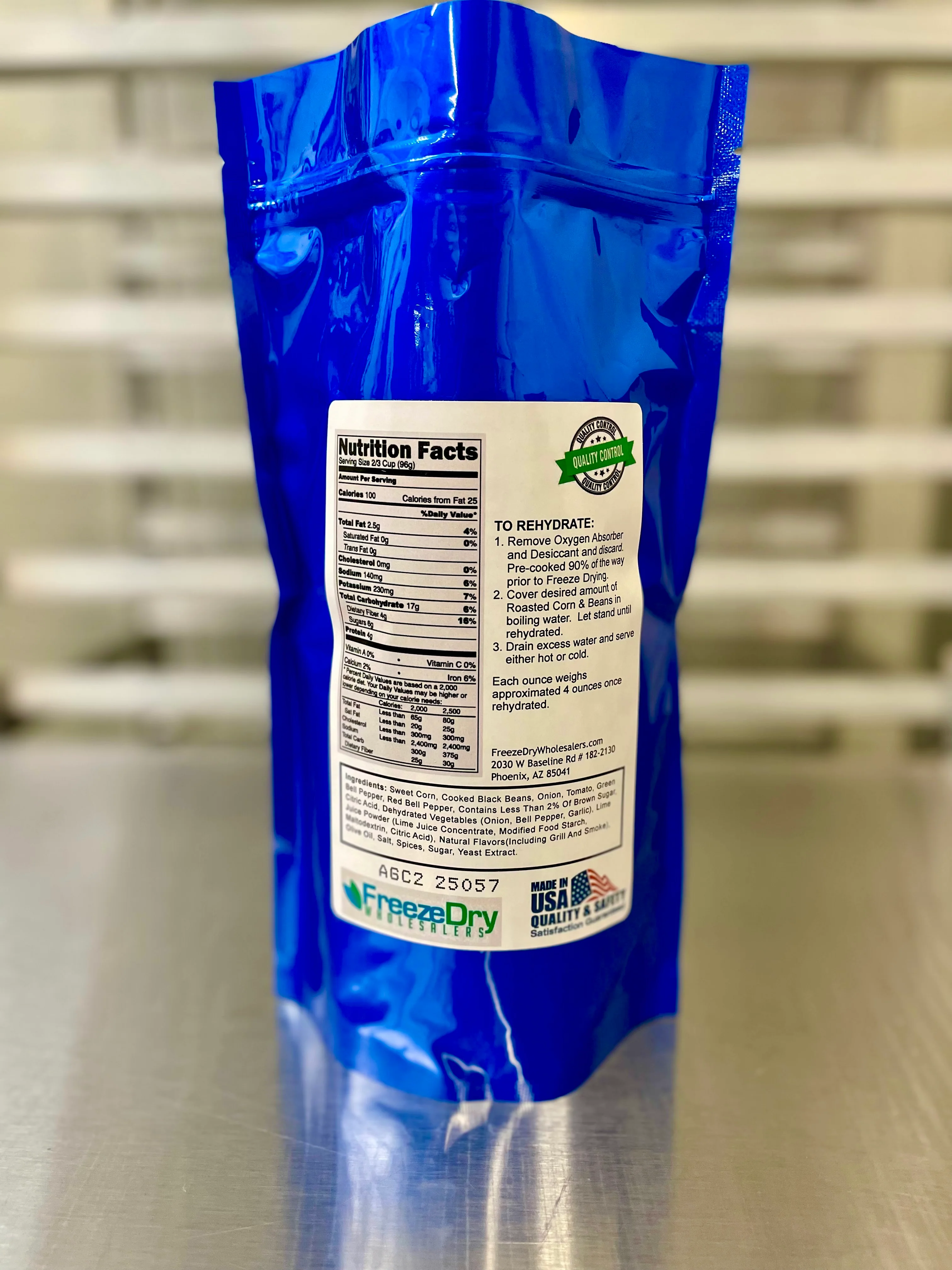 Freeze Dried Fully Cooked Roasted Corn and Black Bean Fiesta Blend - Image 3