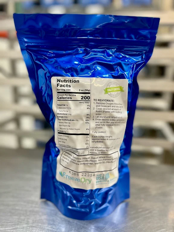 Freeze Dried Fully Cooked Rotini Pasta - Image 3