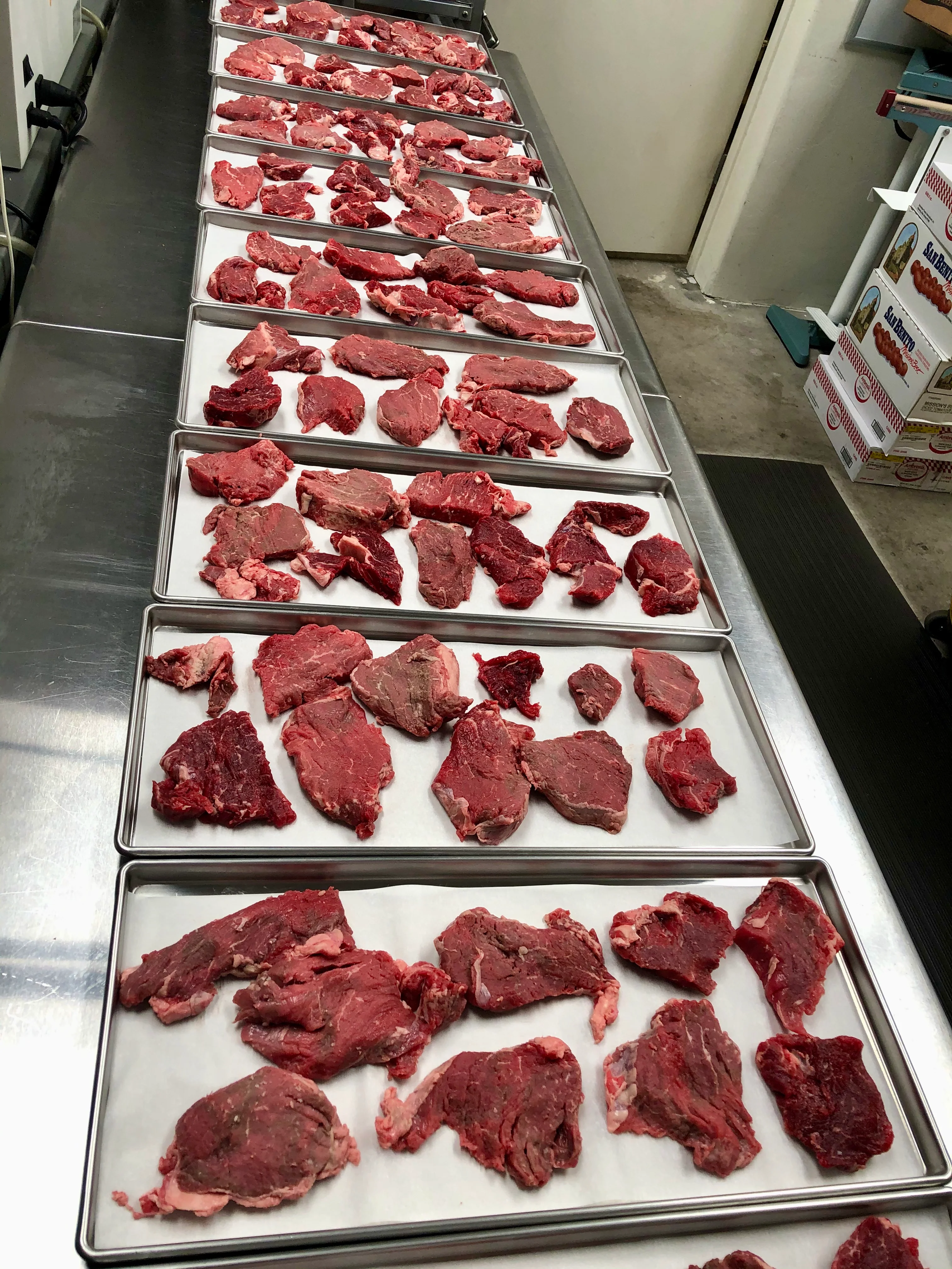 Freeze Dried Surf and Turf Filet Mignon Meal Deal Bundle/Combo - Six Packs Total; Freeze Dried Uncooked Filet Mignon, Wild Caught Shrimp, Roasted Redskin Potatoes and Veggies, Asparagus Tips and Triple Layer Chocolate Fudge Cake with Fresh Strawberries! - Image 3