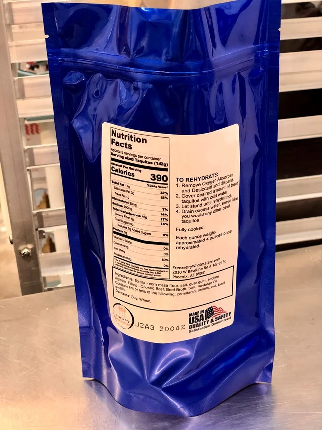 Freeze Dried Fully Cooked Beef Taquitos - Image 3