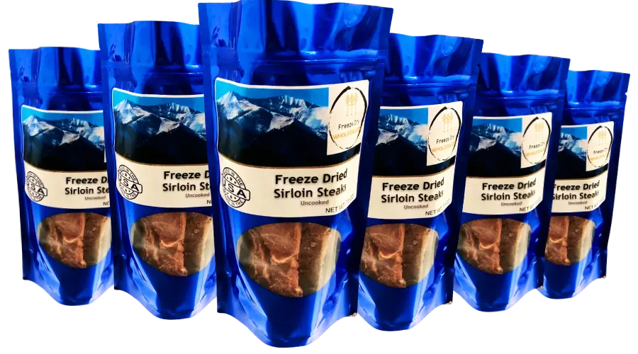 Freeze Dried Uncooked Sirloin Steaks (6 Packages)